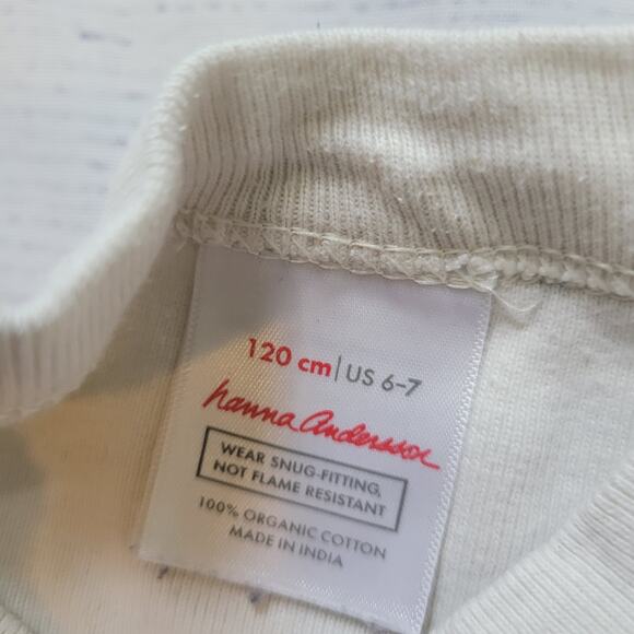 Hanna Andersson Size 6/7 Bird Print Long Sleeve Pajama Top Palm Tree Cute - Picture 6 of 7